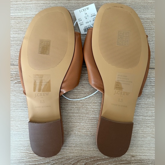 J. Crew Brown Leather Sandals with Crossed Straps - Picture 2 of 2